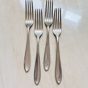 4pc WMF Cromargan Germany Shadowpoint Dinner Fork 7 1/4” Stainless